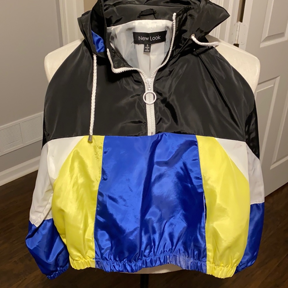 Multi colored puffer hoodie